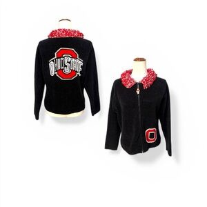Vintage Belle Point Ohio State Sweater OSU Womens Size L Buckeyes Football Zip